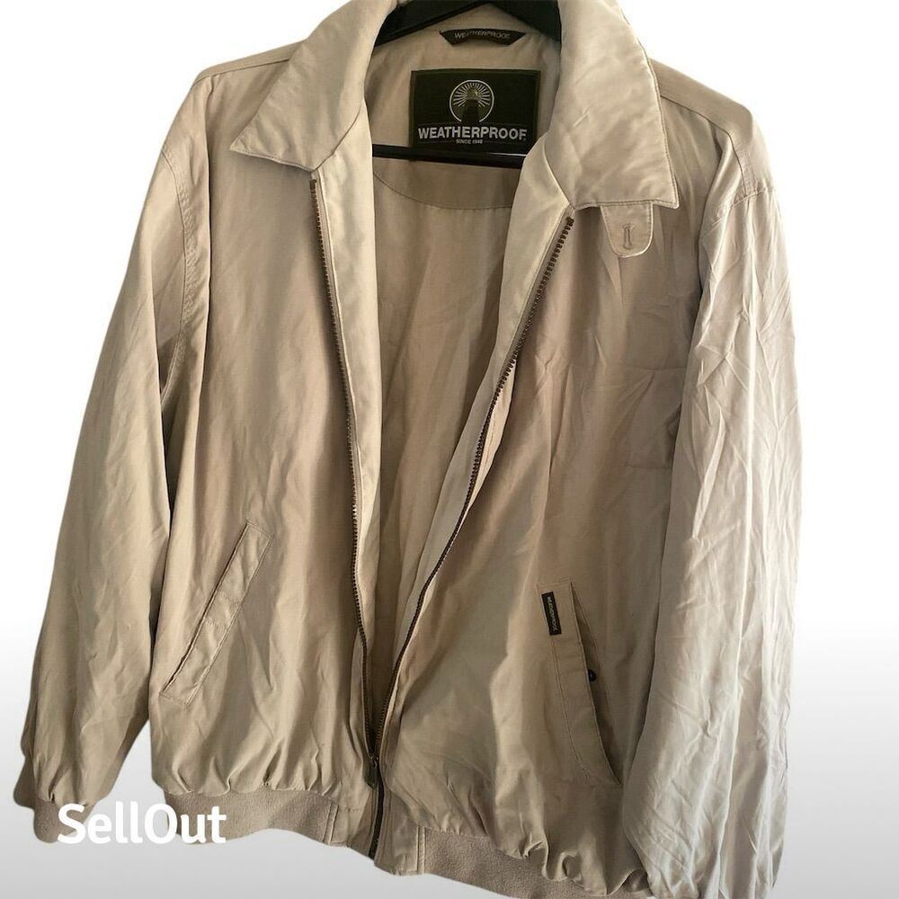 Weatherproof Men's XL Gray Zip Front Golf Windbreaker Jacket